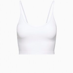Aritzia Sunday Best White Spaghetti Strap V neck cropped tank